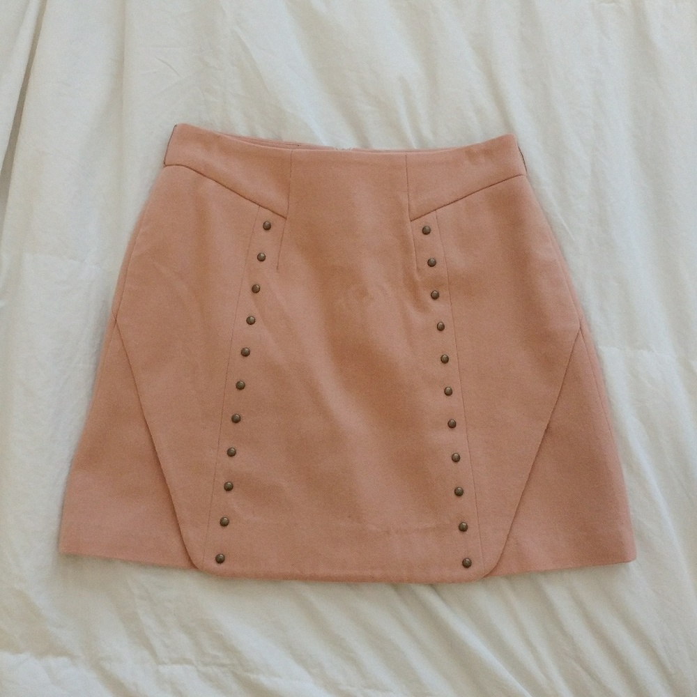Dark Blush Wool Mini Skirt (Korean Brand Soup)